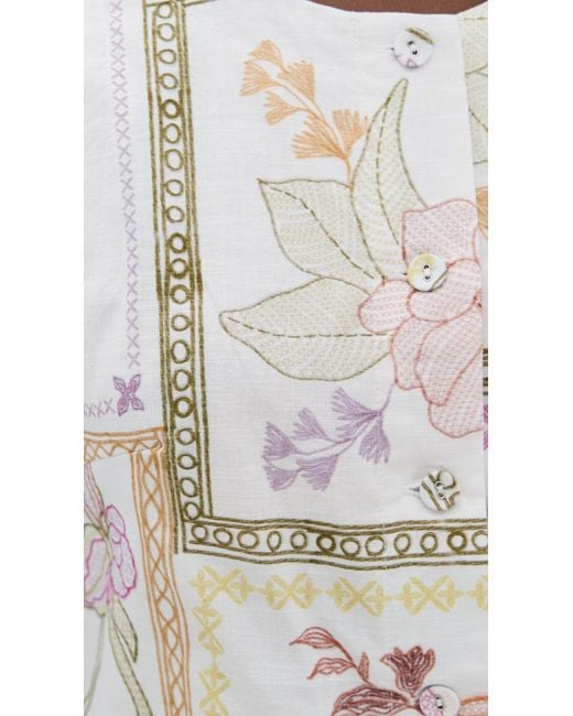 printed linen dress fabric uk Flower Meadow Linen Viscose Fabric | Best UK Prices main image 0