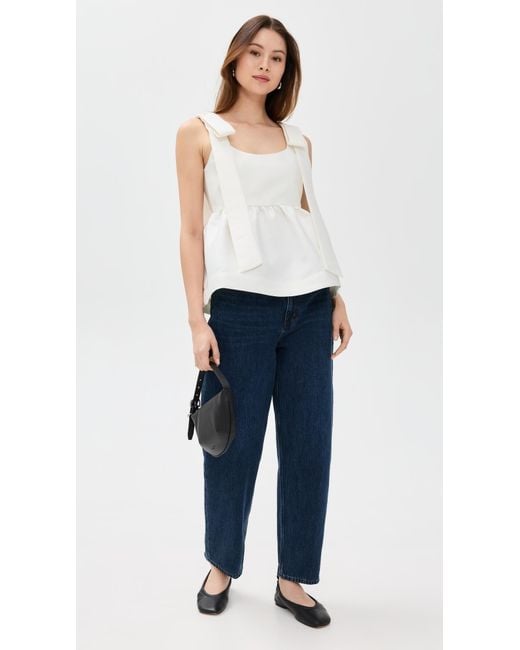 ALIGNE White Alina Bow Tie Top