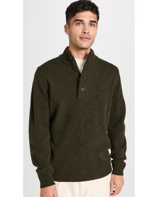 Barbour Green Patch Half Zip Sweater for men