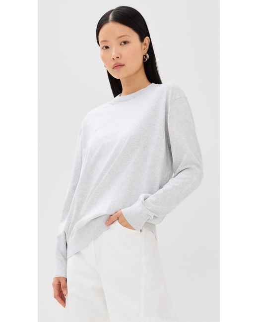 Tibi White Super Fine Gauge Perfect Pullover