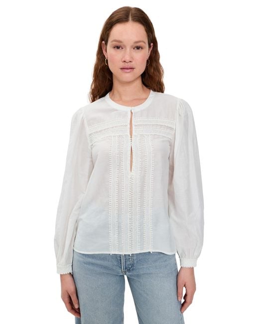 Re/done White Tate Blouse