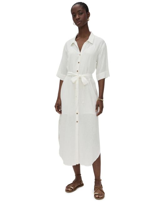 Z Supply White Brise Linen Midi Dress