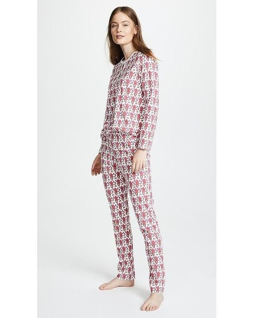 Roberta Roller Rabbit Pink Monkey Print 2-piece Pajama Set