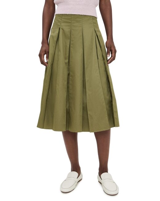 La Ligne Green Pleated Skirt