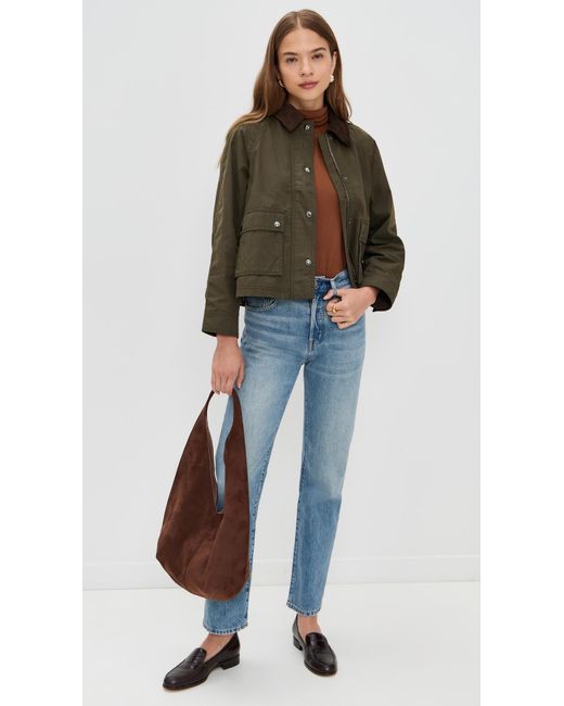 Madewell Brown Waxed Zip-Front Barn Jacket