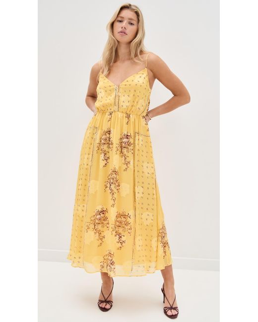 Ulla Johnson Yellow Elena Cami Midi Dress