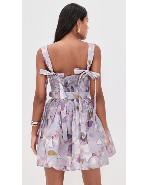 Zimmermann Dawning Mini Dress in Purple | Lyst