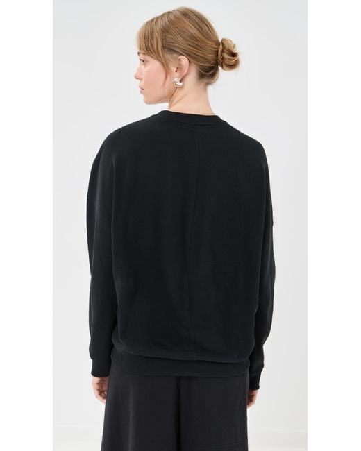 Tibi Black Lightweight Crewneck Sweatshirt
