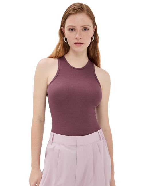 Tibi Purple Circular Fine Rib T Tank
