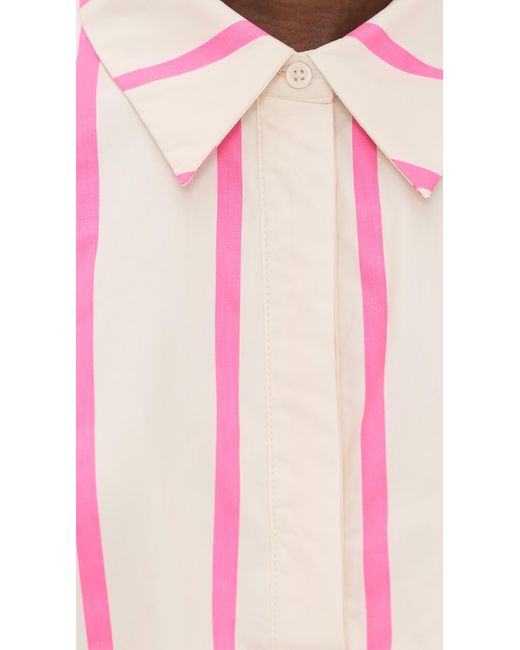 English Factory Pink Striped Caftan Mini Dress
