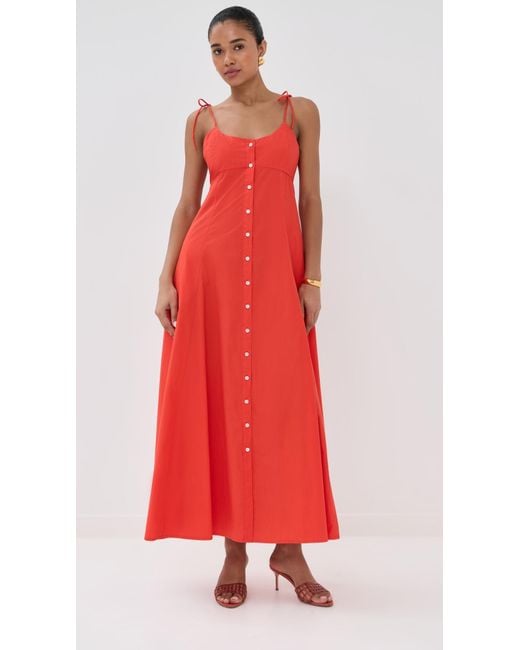 Rosie Assoulin Red High Garden Maxi Dress