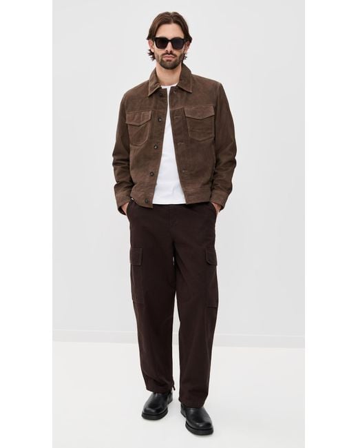 Rag & Bone Brown Suede Trucker Jacket for men