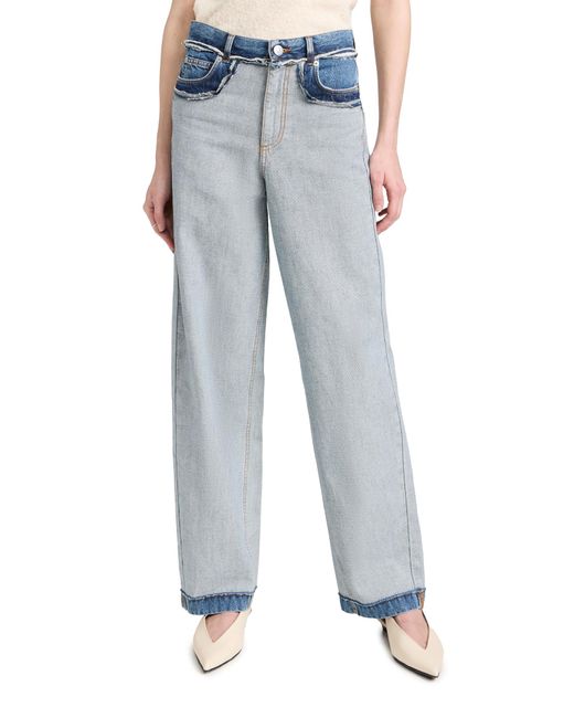 Marni Blue Inside Out Stone Washed Denim Jeans