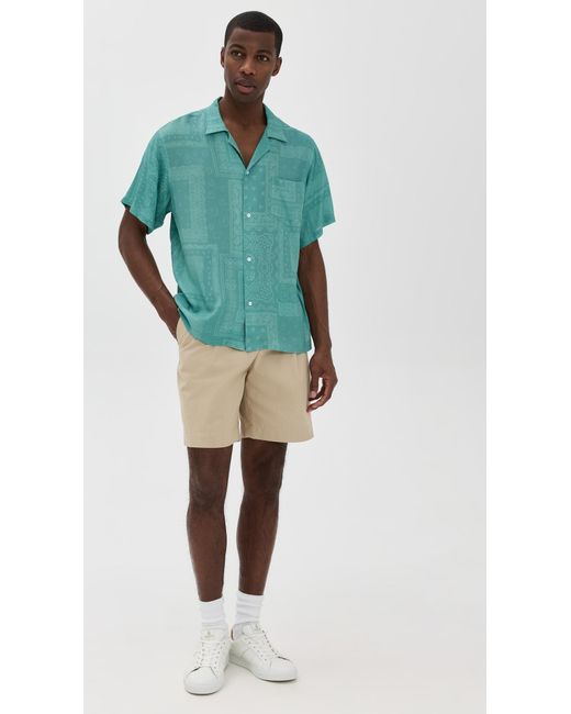 Bather Green Tonal Bandana Camp Shirt for men