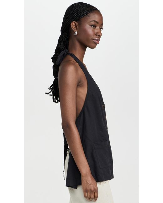 Free People Black Free Peope Cout Hater Top Back