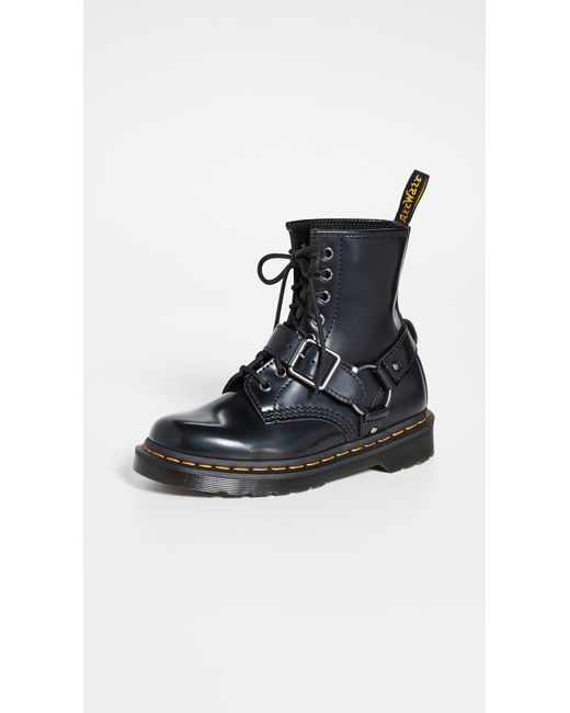 Dr. Martens 1460 Harness Boots in Black Lyst