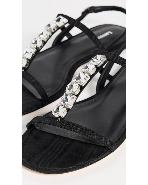 Larroude Black Calypso Flat Sandals