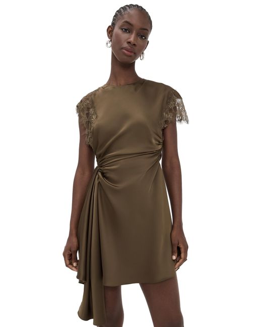 AMUR Zina Ruched Mini Dress in Brown | Lyst AMUR Zina Ruched Mini Dress in Brown | Lyst