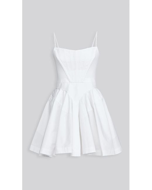 Alexander Wang White Fit And Flare Dress With Corset