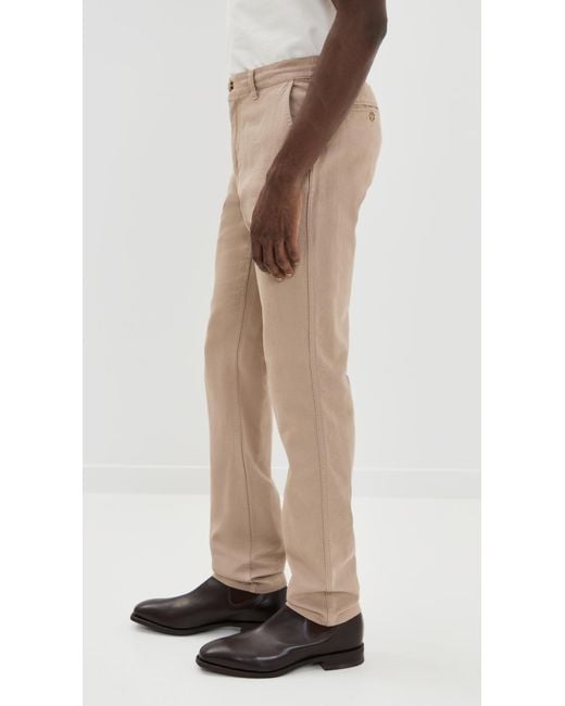 Taylor Stitch Natural Carmel Cotton Linen Pants for men