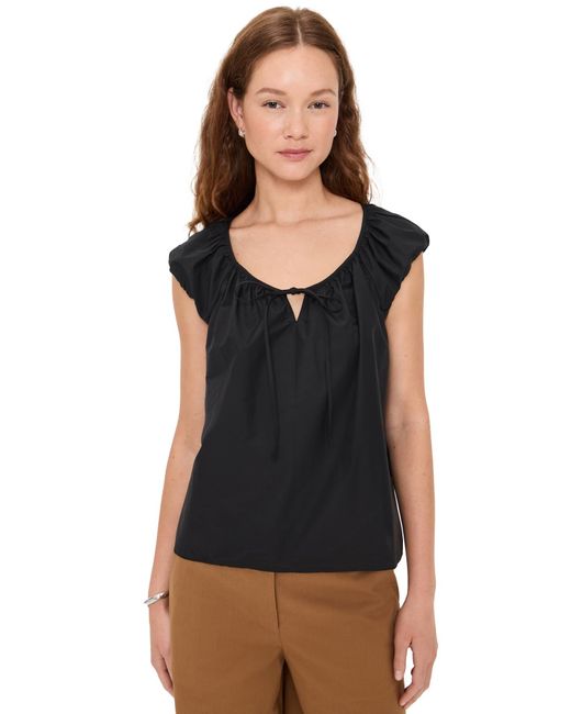Theory Black Easy Tie Blouse