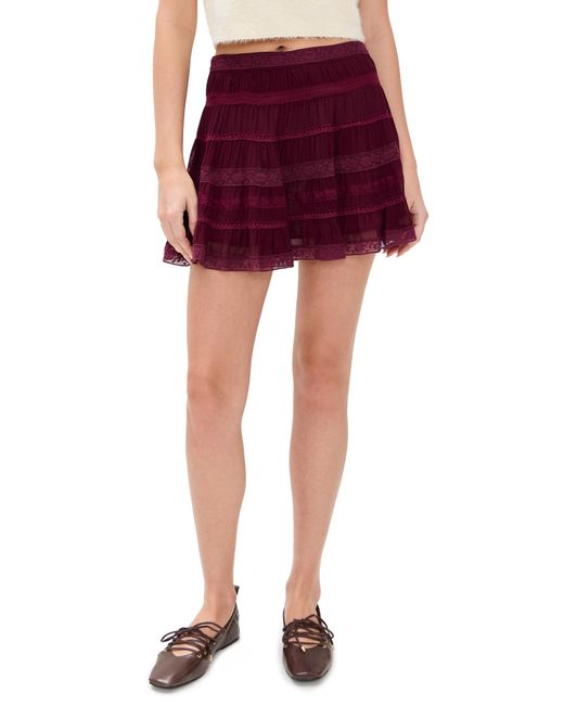 LoveShackFancy Red Fleetta Skirt