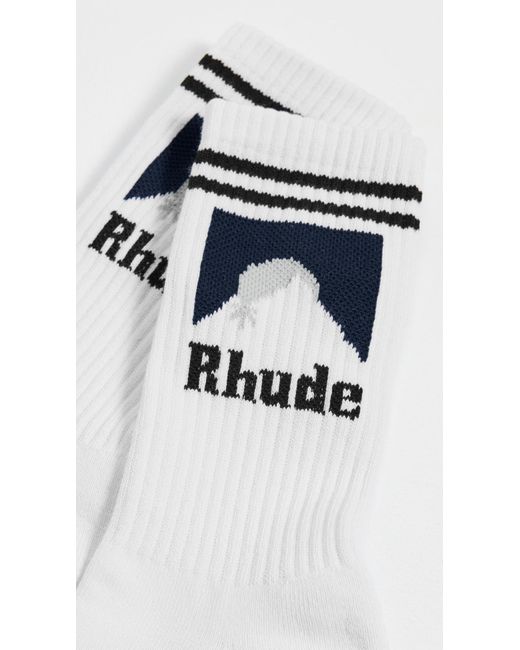 Rhude White Moonlight Socks for men