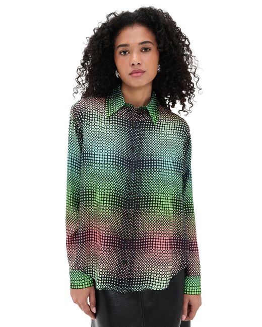BruceGlen Green Button Up Blouse