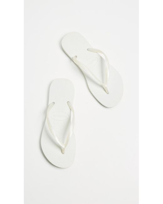 slim white havaianas flip flops