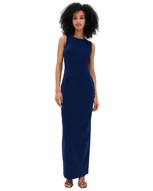 amanda uprichard blue maxi dress Amanda Uprichard Ashton Maxi Dress in Navy main image 0