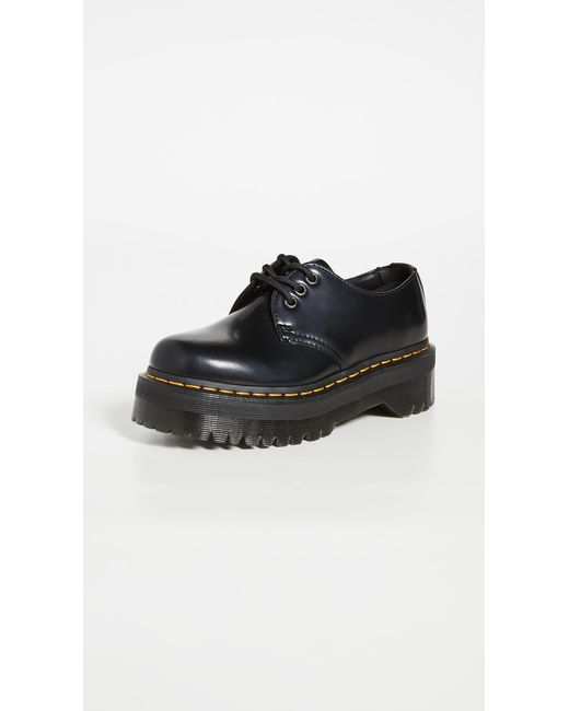 Dr. Martens Leather 1461 Quad Lace Up Shoes in Black - Lyst