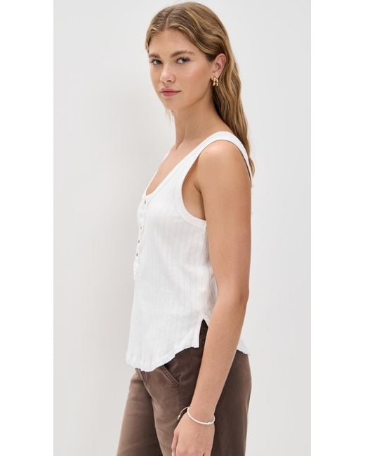 Free People White Bryson Henley Tank