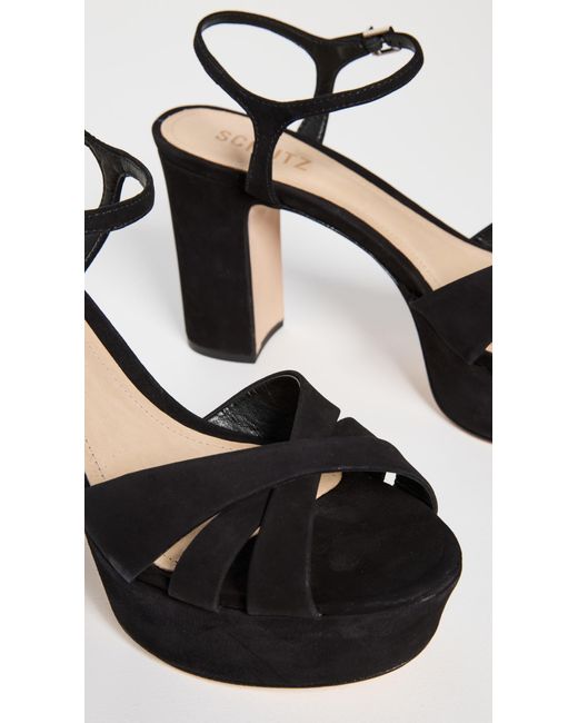 SCHUTZ SHOES Black Keefa Platform Sandals