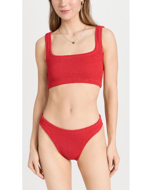 Hunza G Red Coverage Xandra Bikini Set