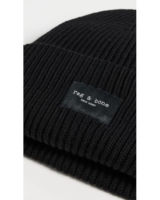 Rag & Bone Black Blake Beanie