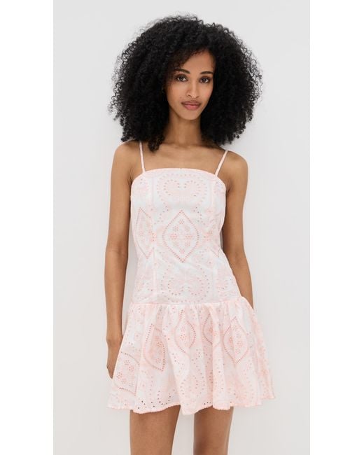 Endless Rose Eyelet Drop Waist Mini Dress in Pink | Lyst