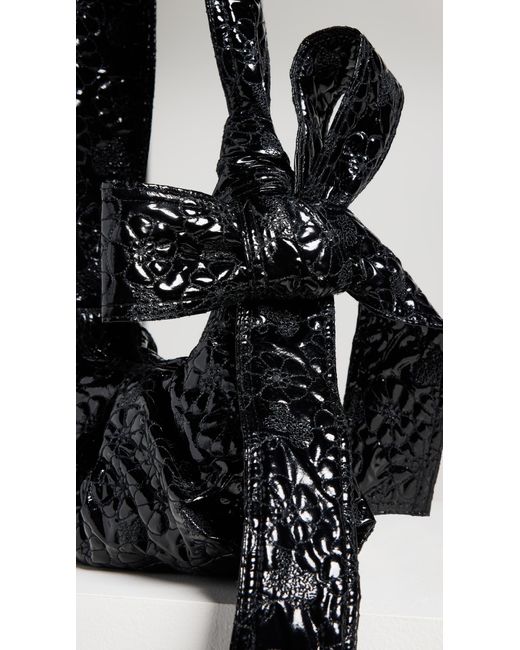 CECILIE BAHNSEN Black Laccata Floral Quilt Vesna Bag