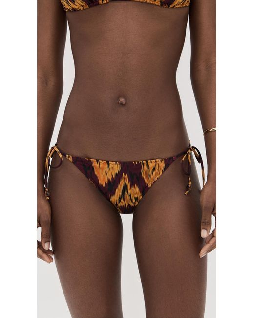 Ulla Johnson Brown Zoe Beaded String Bikini Bottoms