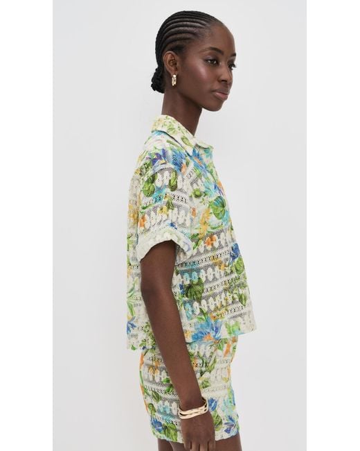 PQ Swim Green Blake Button Top