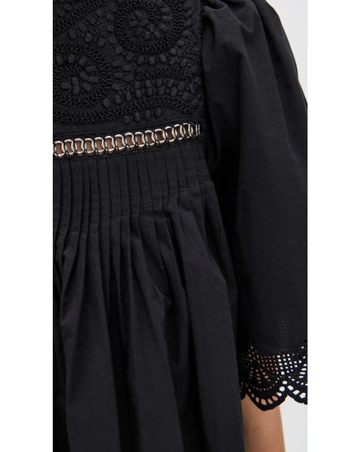 Sea Black Larissa Embroidery Top