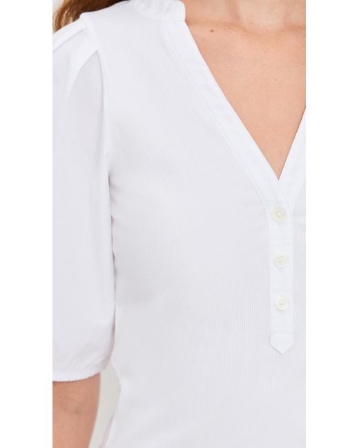 Madewell White Puff Sleeve Knit Top