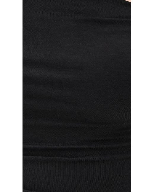 Alice + Olivia Black Bianca Twist Off Shoulder Bodysuit