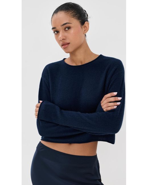 SABLYN Blue Lance Cashmere Cropped Pullover