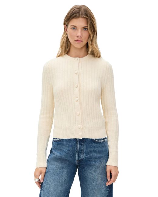 Madewell Women's Blue Ribbed Button Front Cardigan