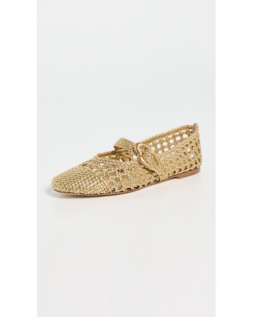 Larroude Metallic Verona Macrame Ballet Flats