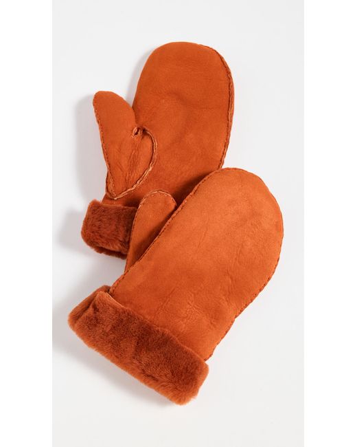 Isabel Marant Orange Mulfi Shearling Gloves
