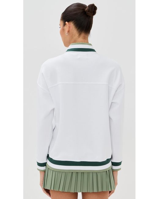 Z Supply White Hampton Varsity Jacket