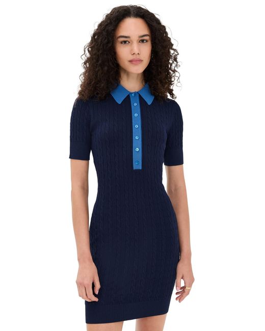 GOOD AMERICAN Blue Cable Knit Mini Dress