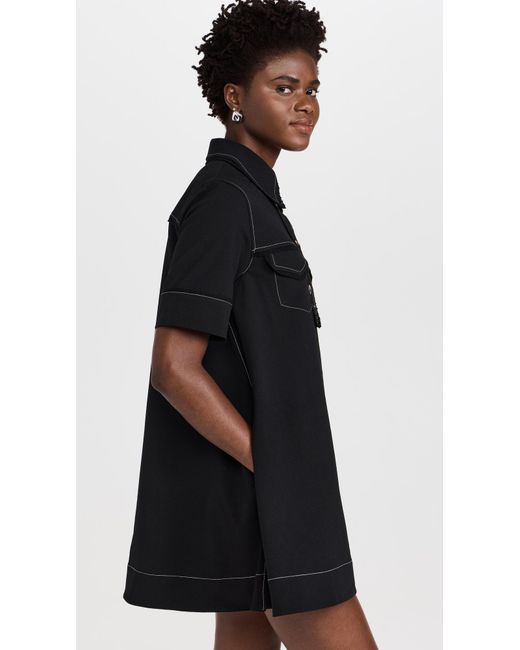 ganni crepe sable mini dress Ganni Crepe Sable Mini Dress in Black