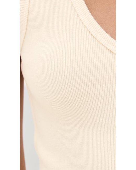 PERFECTWHITETEE White Structured Rib V-Neck Tank